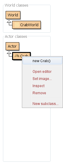 Class popup crab new crab